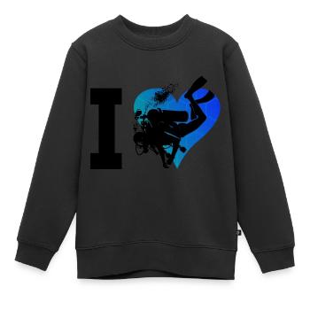 Scuba Diver Herren Free Dive Diver Damen - Kinder Premium Organic Sweatshirt - Schwarz - Vorne - AI Model Kid Female (0cm)