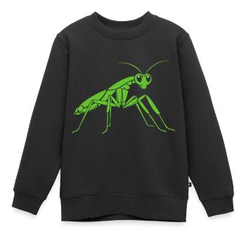 Mante religieuse - Sweat Premium enfant bio - noir - Devant - AI Model Kid Female (0cm)