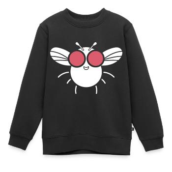 Fliegen - Kinder Premium Organic Sweatshirt - Schwarz - Vorne - AI Model Kid Female (0cm)