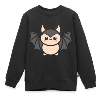chauve-souris - Sweat Premium enfant bio - noir - Devant - AI Model Kid Female (0cm)