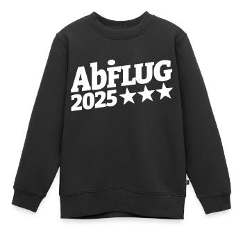 ABiFLUG 2025 - Abflug - Abitur - Wortspiel - Kinder Premium Organic Sweatshirt - Schwarz - Vorne - AI Model Kid Female (0cm)