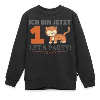 Erster Geburtstag - Kinder Premium Organic Sweatshirt - Schwarz - Vorne - AI Model Kid Female (0cm)
