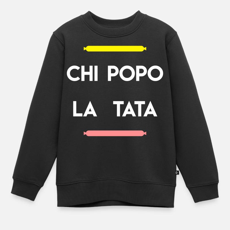 Chipolata tata - Sweat Premium enfant bio - noir