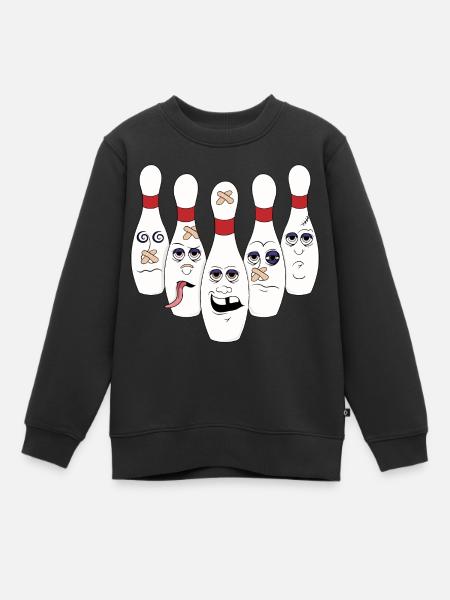 bowling - Sweat Premium enfant bio - noir