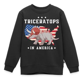 Tricératops en Amérique - Sweat Premium enfant bio - noir - Devant - AI Model Kid Female (0cm)