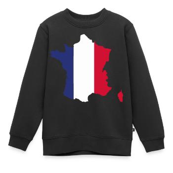 Flagge Frankreichs - Flagge Frankreichs - Kinder Premium Organic Sweatshirt - Schwarz - Vorne - AI Model Kid Female (0cm)
