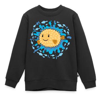 Süßer kleiner Kugelfisch - Kinder Premium Organic Sweatshirt - Schwarz - Vorne - AI Model Kid Female (0cm)