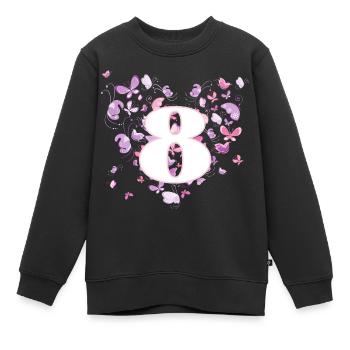 Schmetterling 8 Jahre 8 Geburtstag Mädchen - Kinder Premium Organic Sweatshirt - Schwarz - Vorne - AI Model Kid Female (0cm)