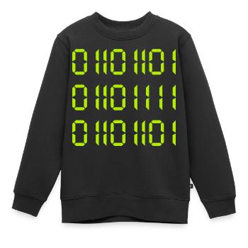 MOM - en binaire - Sweat Premium enfant bio - noir - Devant - AI Model Kid Female (0cm)
