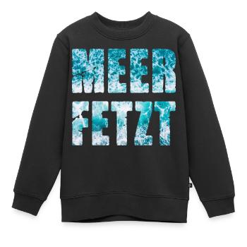 Meer Fetzt Wellen Brandung Gischt Ufer Küste - Kinder Premium Organic Sweatshirt - Schwarz - Vorne - AI Model Kid Female (0cm)