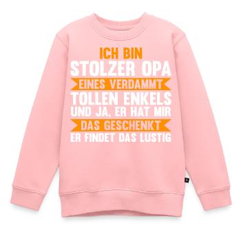 Großvater Großpapa Opi Opa - Kinder Premium Organic Sweatshirt - Rosa - Vorne - AI Model Kid Female (0cm)