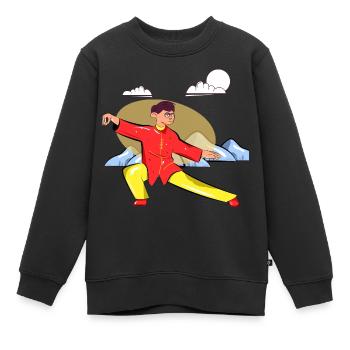 Tai Chi - Kids Premium Organic Sweatshirt - black - Front - AI Model Kid Female (0cm)