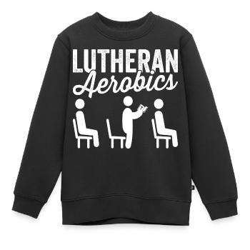 Confirmation de la religion de l’aérobic luthérienne - Sweat Premium enfant bio - noir - Devant - AI Model Kid Female (0cm)