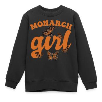 Fille monarque - Sweat Premium enfant bio - noir - Devant - AI Model Kid Female (0cm)