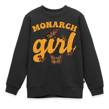 Fille monarque - Sweat Premium enfant bio - noir - Devant - AI Model Kid Female (0cm)