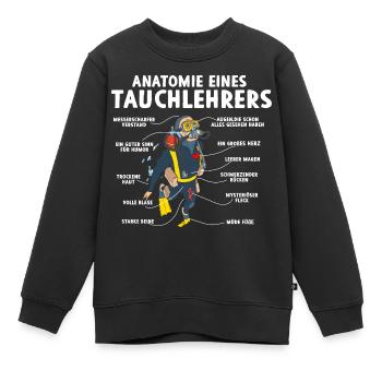 Anatomie eines Tauchlehrers - Kinder Premium Organic Sweatshirt - Schwarz - Vorne - AI Model Kid Female (0cm)