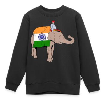 Indien Inder Hindu Stolz Flagge Land I Geschenk - Kinder Premium Organic Sweatshirt - Schwarz - Vorne - AI Model Kid Female (0cm)