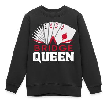 Bridge Kartenspiel Geschenk - Kinder Premium Organic Sweatshirt - Schwarz - Vorne - AI Model Kid Female (0cm)