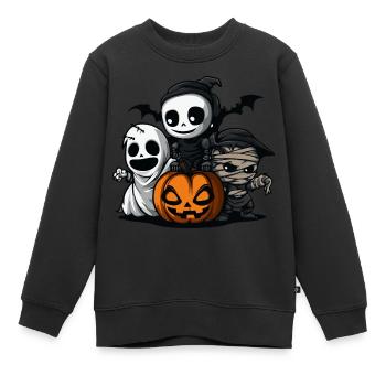 Halloween Party Trick Or Treat - Kinder Premium Organic Sweatshirt - Schwarz - Vorne - AI Model Kid Female (0cm)