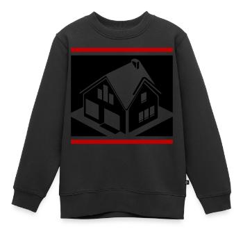 Immobilie Haus Logo - Kinder Premium Organic Sweatshirt - Schwarz - Vorne - AI Model Kid Female (0cm)
