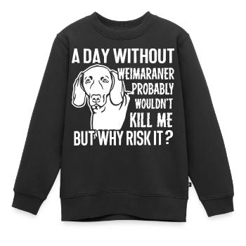 A Day Without Weimaraner - Kids Premium Organic Sweatshirt - black - Front - AI Model Kid Female (0cm)