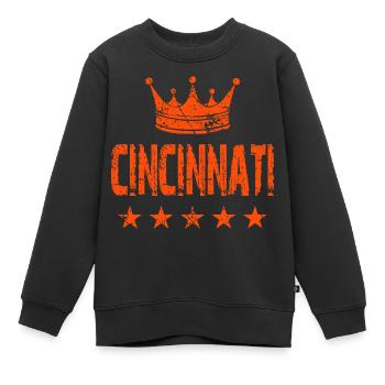 Étoiles de la couronne de Cincinnati - Sweat Premium enfant bio - noir - Devant - AI Model Kid Female (0cm)