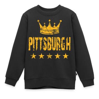 Étoiles de la couronne de Pittsburgh - Sweat Premium enfant bio - noir - Devant - AI Model Kid Female (0cm)