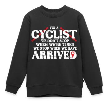 Vélo Cycliste Cycliste - Sweat Premium enfant bio - noir - Devant - AI Model Kid Female (0cm)