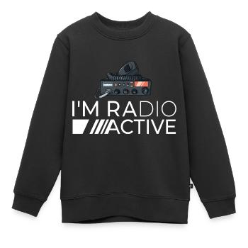 Amateur Radio Ham Radio Radio Service Amateur - Sweat Premium enfant bio - noir - Devant - AI Model Kid Female (0cm)