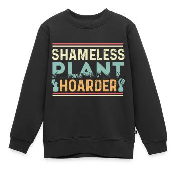 Schamloser Pflanzenhorter Greenskeeper Geschenk - Kinder Premium Organic Sweatshirt - Schwarz - Vorne - AI Model Kid Female (0cm)
