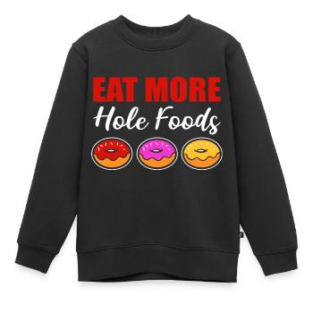 Loch Lebensmittel Naschkatze Gift - Kinder Premium Organic Sweatshirt - Schwarz - Vorne - AI Model Kid Female (0cm)