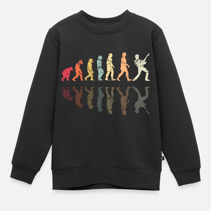Human Evolution Guitar Band Retro Vintage - Sweat Premium enfant bio - noir