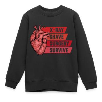 Transplantation cardiaque Chirurgie cardiaque Chirurgie cardiaque Chirurgie cardiaque Bypass - Sweat Premium enfant bio - noir - Devant - AI Model Kid Female (0cm)