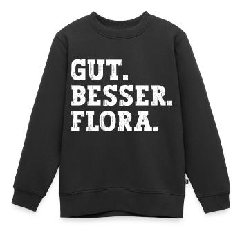 Gut Besser Flora Lustiger Spruch Name Flora - Kinder Premium Organic Sweatshirt - Schwarz - Vorne - AI Model Kid Female (0cm)