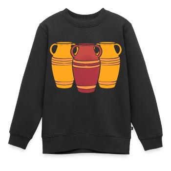 Vintage Vase Keramikdesigner - Kinder Premium Organic Sweatshirt - Schwarz - Vorne - AI Model Kid Female (0cm)