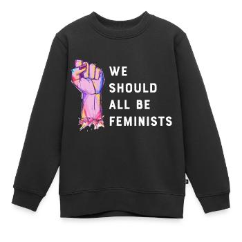 Wir sollten alle Feministinnen sein - Kinder Premium Organic Sweatshirt - Schwarz - Vorne - AI Model Kid Female (0cm)