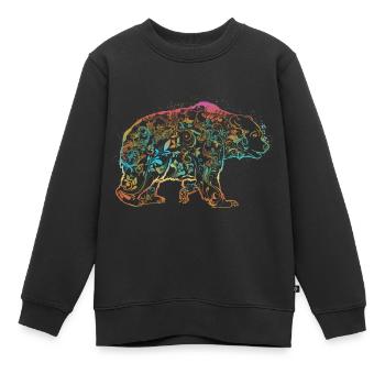 Éclaboussure d’ours - Sweat Premium enfant bio - noir - Devant - AI Model Kid Female (0cm)