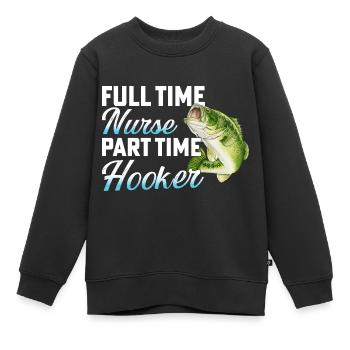 Infirmière à temps plein Crochet à temps partiel - Sweat Premium enfant bio - noir - Devant - AI Model Kid Female (0cm)