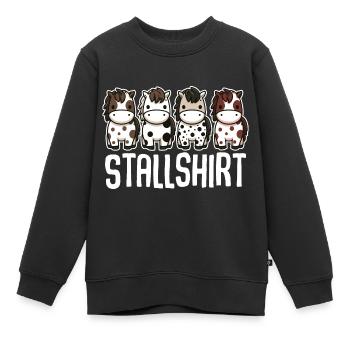 Pferde Stall Geschenk Gbeurtstag Reiten - Kinder Premium Organic Sweatshirt - Schwarz - Vorne - AI Model Kid Female (0cm)