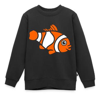 Poisson clown - Sweat Premium enfant bio - noir - Devant - AI Model Kid Female (0cm)