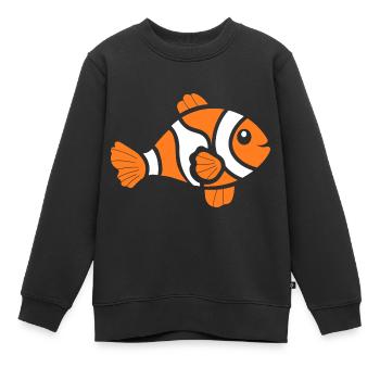 Poisson clown - Sweat Premium enfant bio - noir - Devant - AI Model Kid Female (0cm)