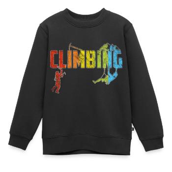 Klettern Bouldern Retro Berg Geschenk TShirt I - Kinder Premium Organic Sweatshirt - Schwarz - Vorne - AI Model Kid Female (0cm)