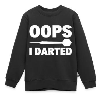 Oops I Darted Dart-Enthusiast - Kinder Premium Organic Sweatshirt - Schwarz - Vorne - AI Model Kid Female (0cm)