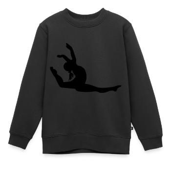 Gymnaste faisant la gymnastique de gymnastique de poirier - Sweat Premium enfant bio - noir - Devant - AI Model Kid Female (0cm)