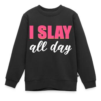 Tuer toute la journée. Un poison introverti - Sweat Premium enfant bio - noir - Devant - AI Model Kid Female (0cm)