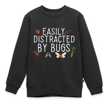 Entomologiste Bug Science facilement distrait par les bugs - Sweat Premium enfant bio - noir - Devant - AI Model Kid Female (0cm)