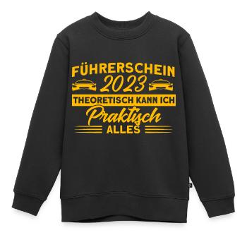 Fahrschüler Fahrprüfung Führerscheinprüfung - Kinder Premium Organic Sweatshirt - Schwarz - Vorne - AI Model Kid Female (0cm)