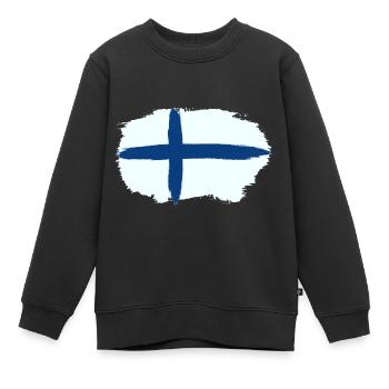Finlande Scandinavie - Sweat Premium enfant bio - noir - Devant - AI Model Kid Female (0cm)