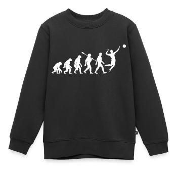 Evolution - Volleyball - Volleyballer - Sweat Premium enfant bio - noir - Devant - AI Model Kid Female (0cm)