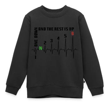 1N23456 Motorrad Gangschaltung - Adrenalin - Puls - Kinder Premium Organic Sweatshirt - Schwarz - Vorne - AI Model Kid Female (0cm)